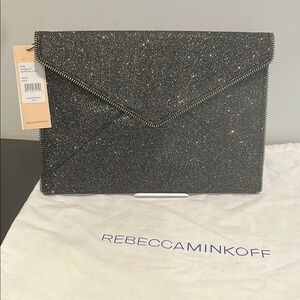 NWT Rebecca Minkoff Sparkling Black Evening Bag